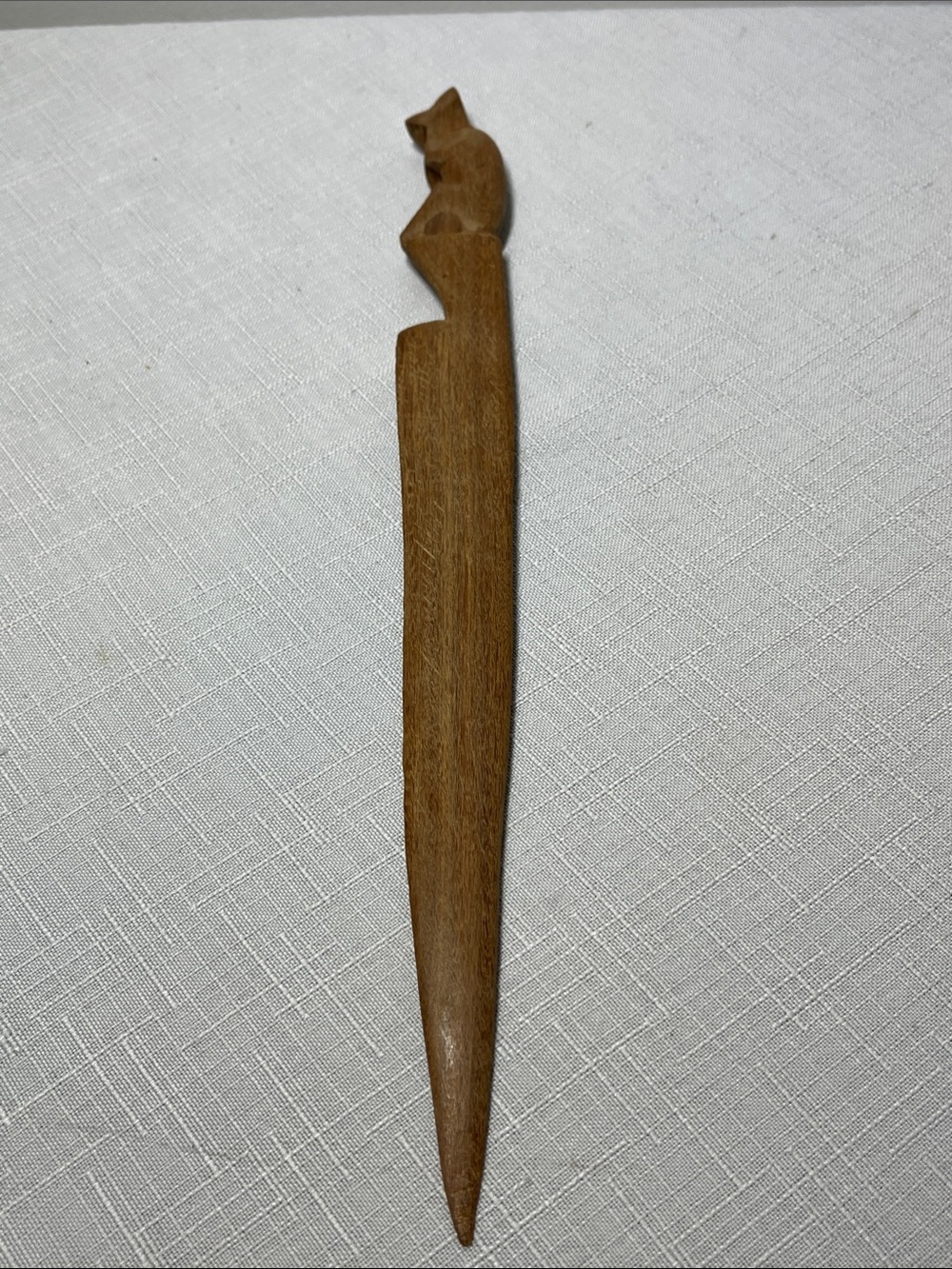 Hand-Carved Wooden Letter Opener with animal Detail - Brown
Vintage